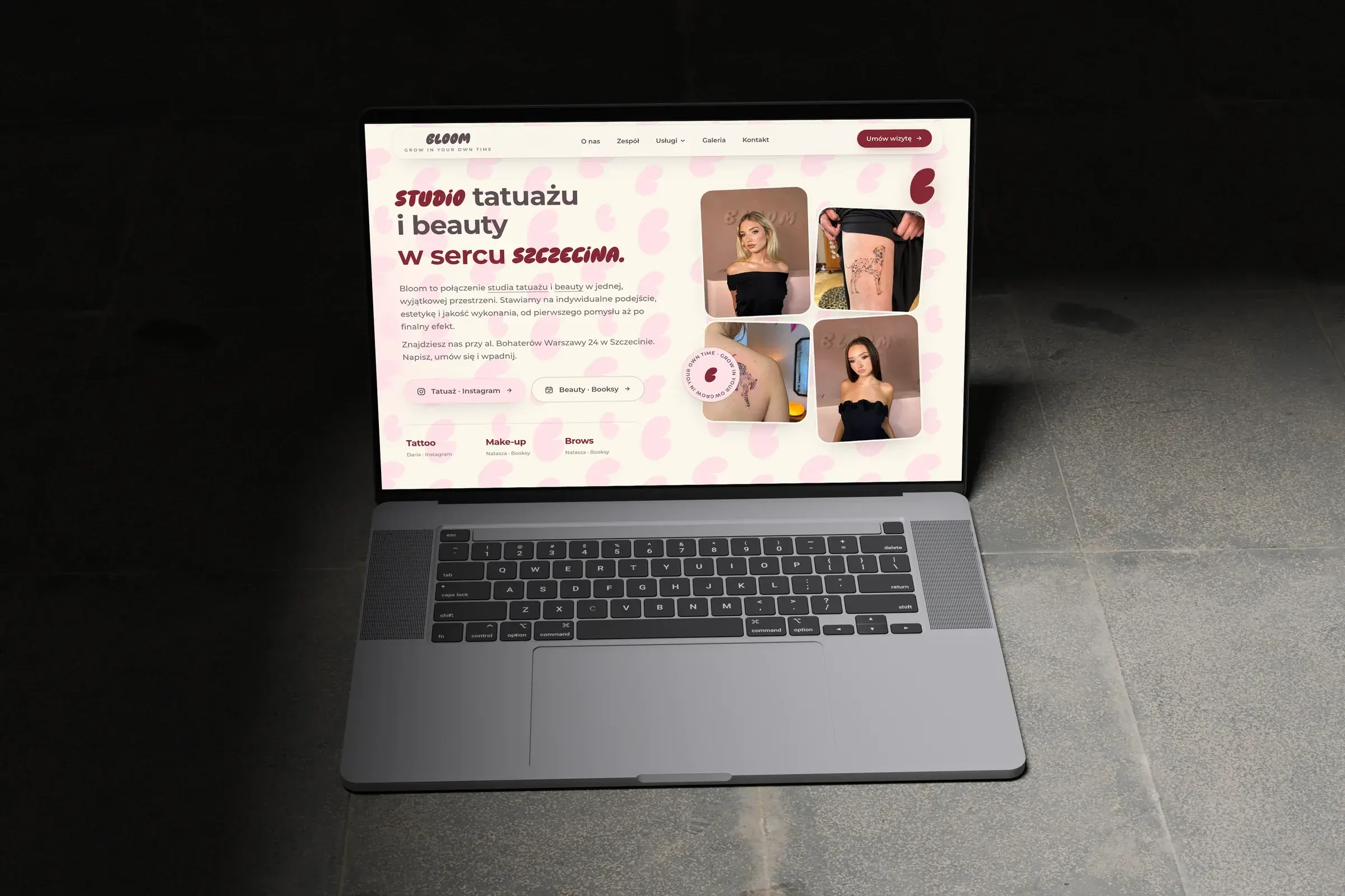 Bloom Studio Szczecin, case study branding, strona i social media